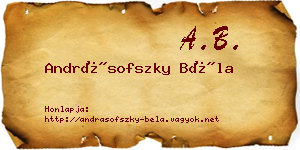 Andrásofszky Béla névjegykártya
